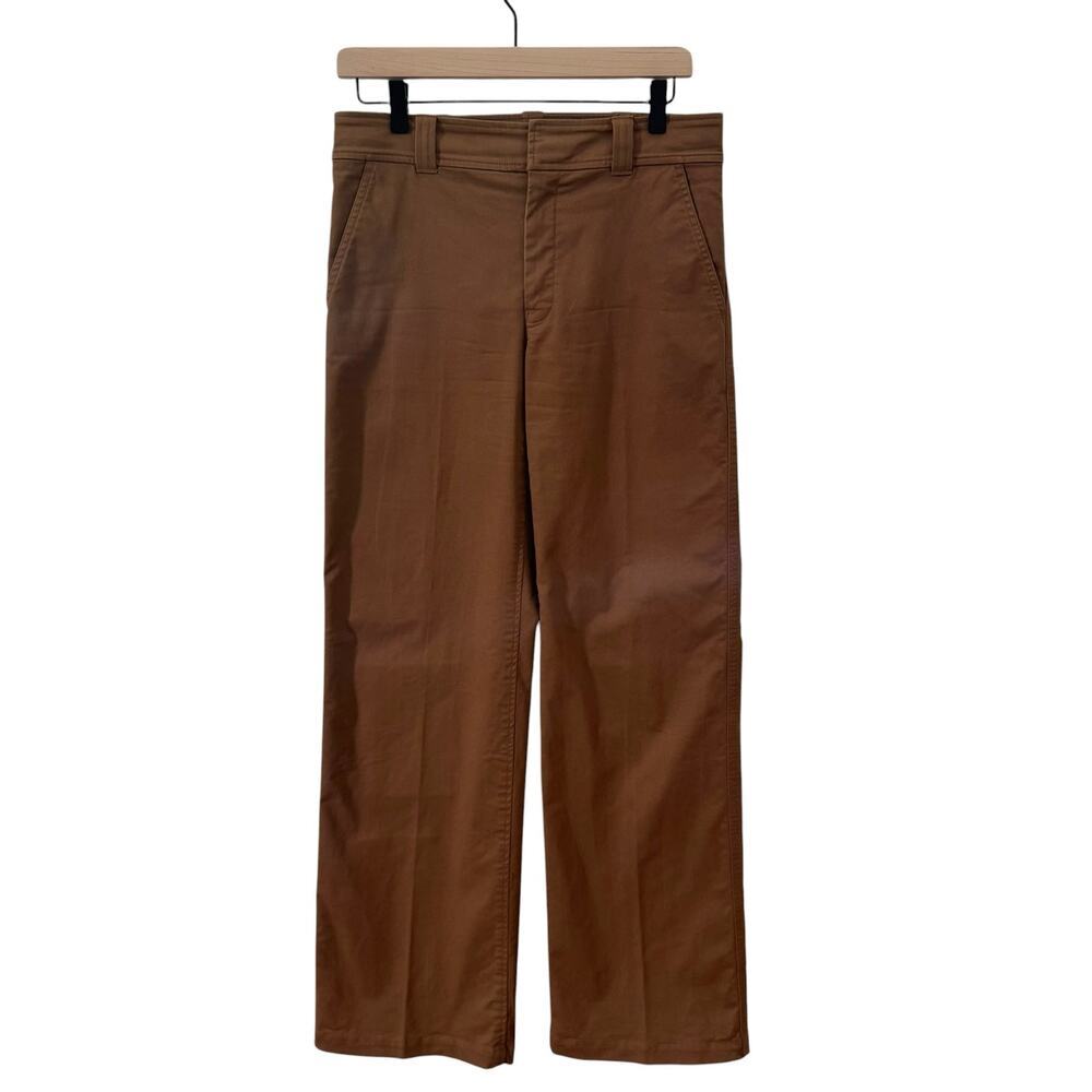 A.L.C. Lawrence Mid-Rise Wide Leg Straight Pants in "Cognac" Brown Size 4 - Picture 2 of 9